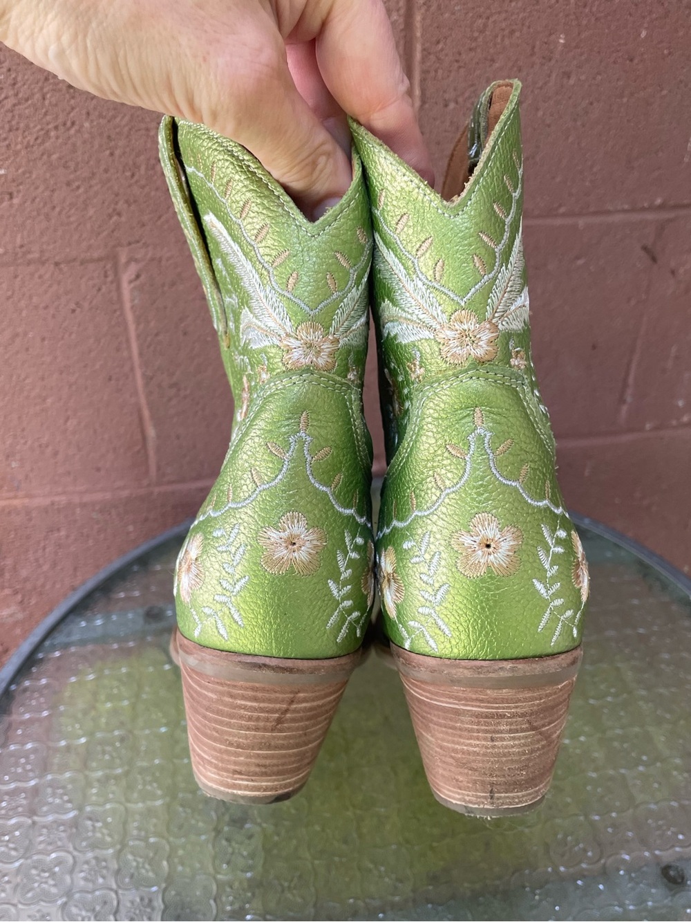 Dingo Primrose Western Boot In Green Metallic Size 9.5 - Picture 5 of 12